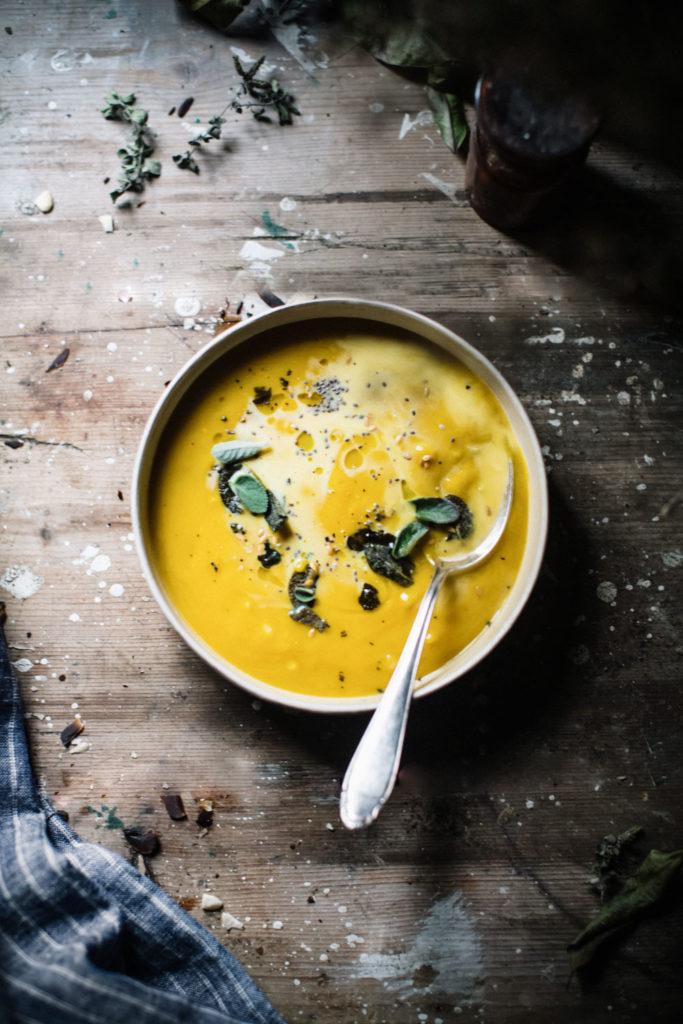 Simple, wholesome Roasted Pumpkin Soup Recipe for the holidays!